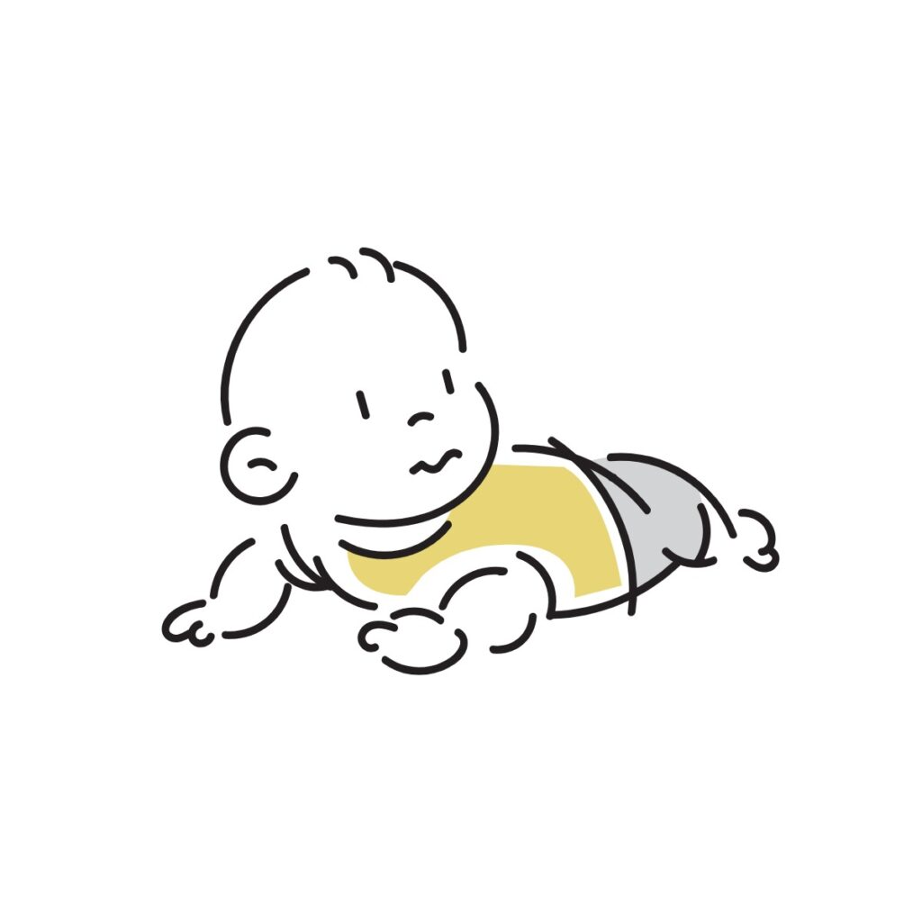 A baby crawling.
