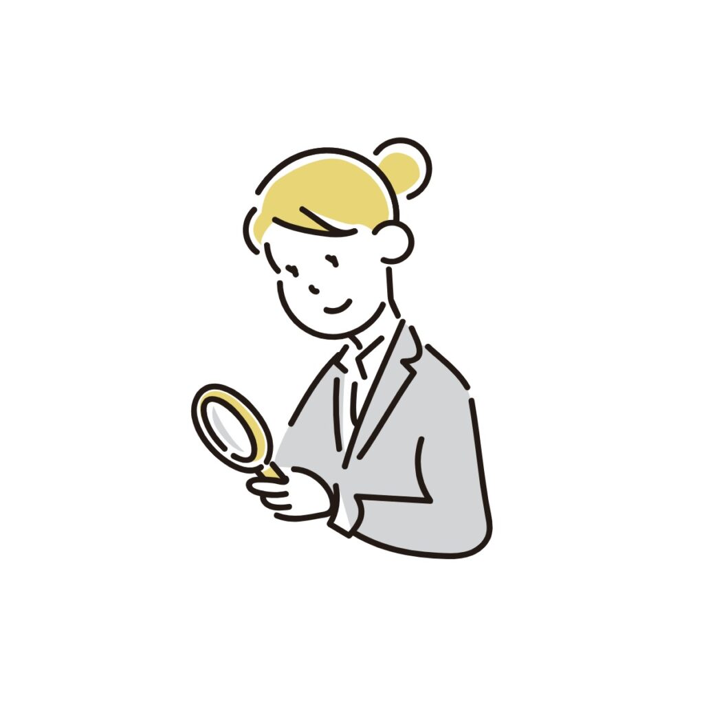 Illustration of a businesswoman investigating.