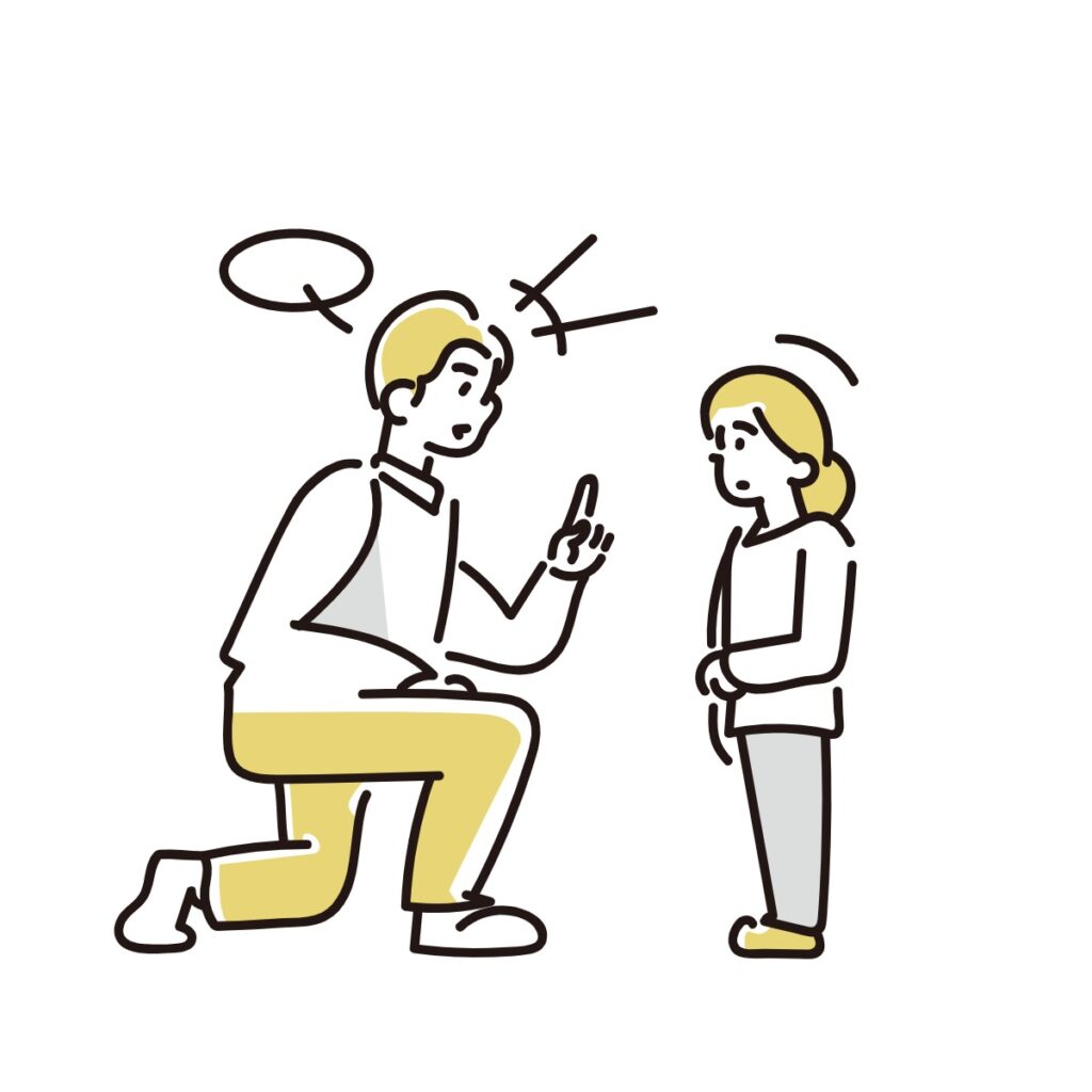 Illustration of children listening to an adult.