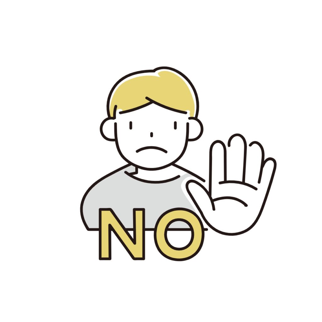 Illustration of the word NO.